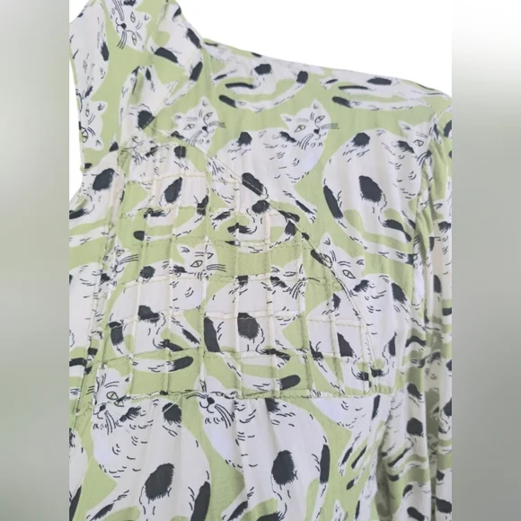 Anthropologie Green Floral Button Down Shirt - Picture 7 of 10